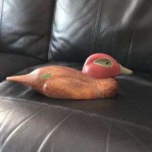 Carved wood duck decoy